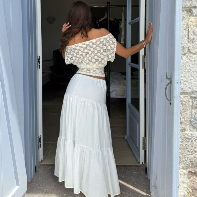 Damer Off-Shoulder Spetsoberdel med blommigt mönster Mirla-Eva Jonsson