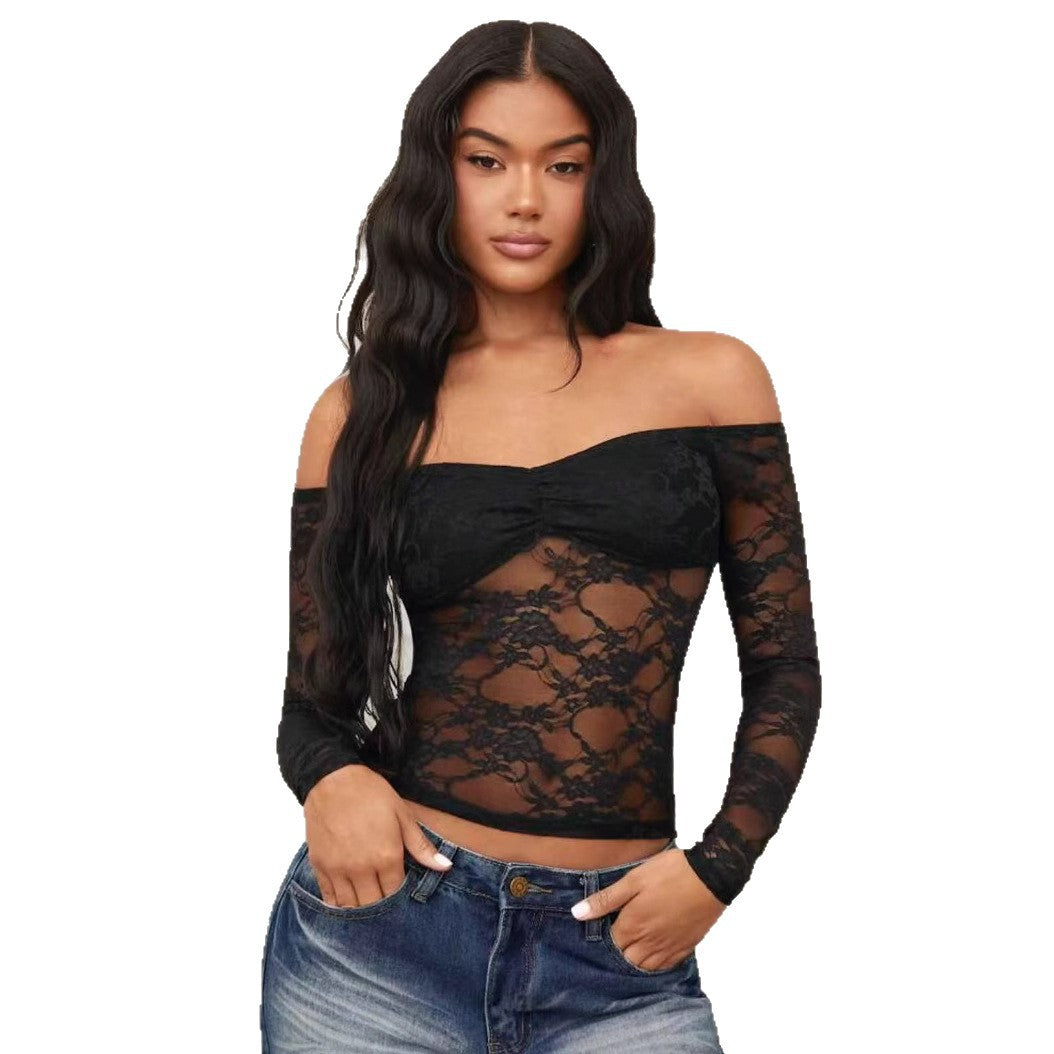 Damer Off-Shoulder Spetsöverdel med långa ärmar och romantiska detaljer Mirla-Eva Jonsson
