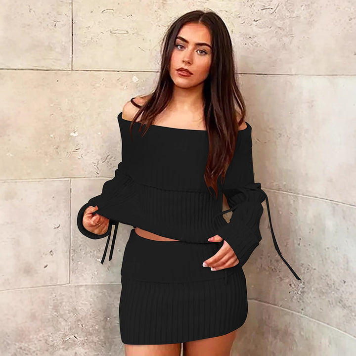 Damer Off-Shoulder Stick-set med moderiktiga detaljer Mirla-Eva Jonsson