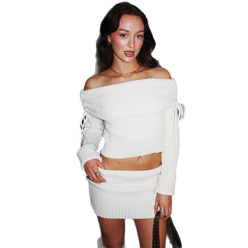 Damer Off-Shoulder Stick-set med moderiktiga detaljer Mirla-Eva Jonsson