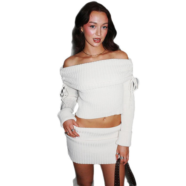 Damer Off-Shoulder Stick-set med moderiktiga detaljer Mirla-Eva Jonsson