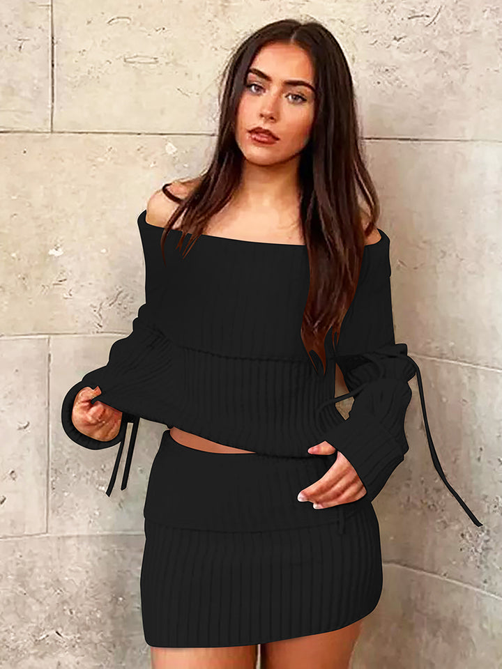 Damer Off-Shoulder Stick-set med moderiktiga detaljer Mirla-Eva Jonsson