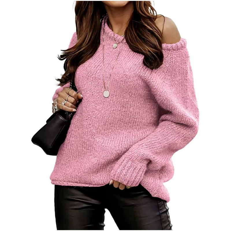 Damer Off-Shoulder Stickad Tröja Eva Jonsson-Eva Jonsson