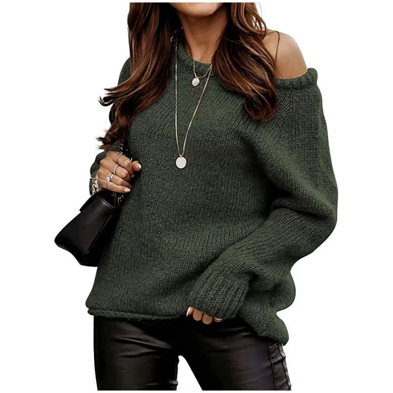 Damer Off-Shoulder Stickad Tröja Eva Jonsson-Eva Jonsson