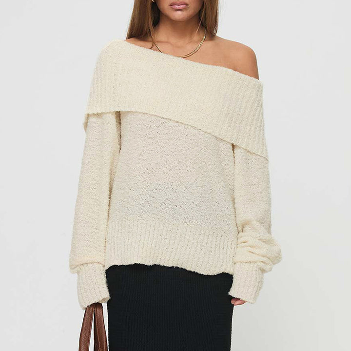 Damer Off-Shoulder Stickad Tröja Eva Jonsson-Eva Jonsson