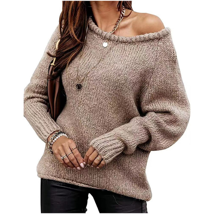 Damer Off-Shoulder Stickad Tröja Eva Jonsson-Eva Jonsson