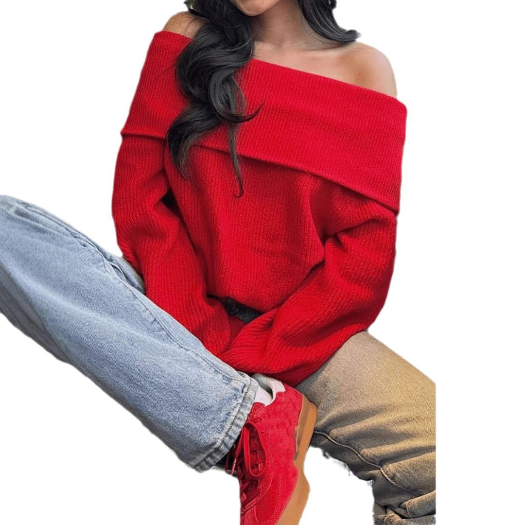 Damer Off-Shoulder Stickad Tröja med Vid Ärmar Eva Jonsson-Eva Jonsson