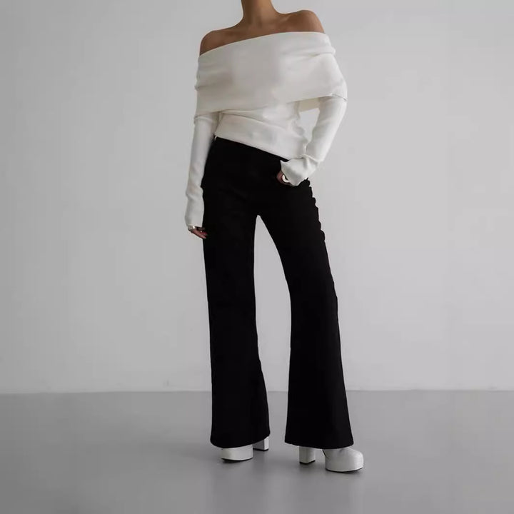 Damer Off-Shoulder Stickad topp med elegant skärning Mirla-Eva Jonsson