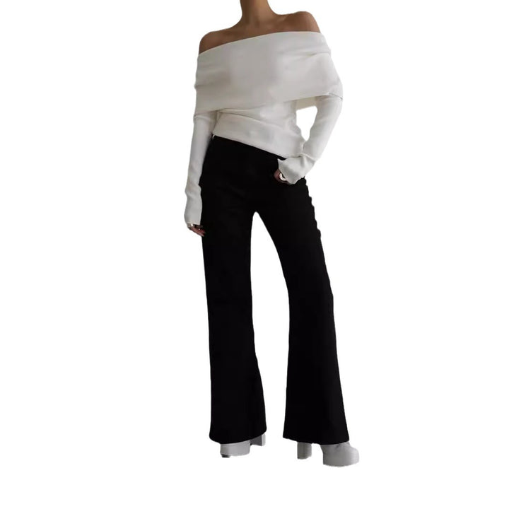 Damer Off-Shoulder Stickad topp med elegant skärning Mirla-Eva Jonsson