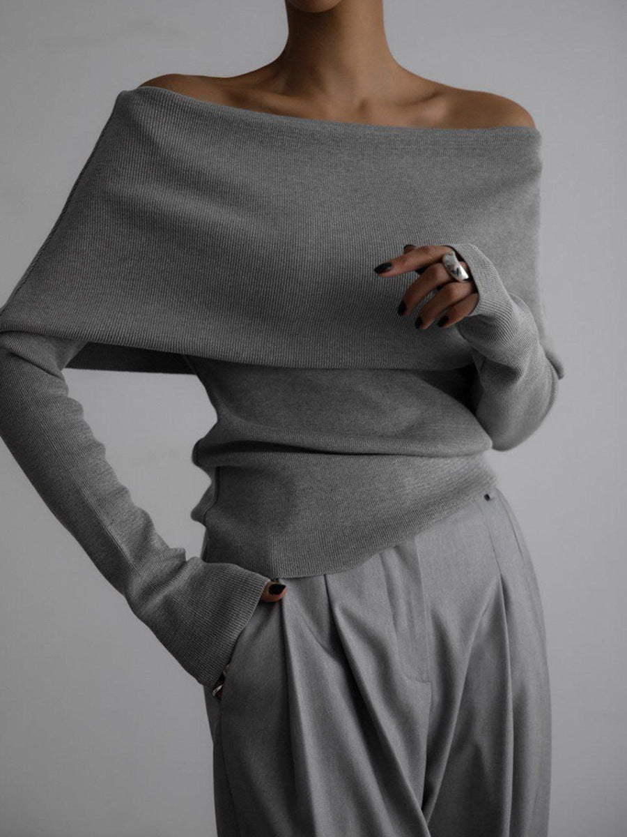 Damer Off-Shoulder Stickad topp med elegant skärning Mirla-Eva Jonsson