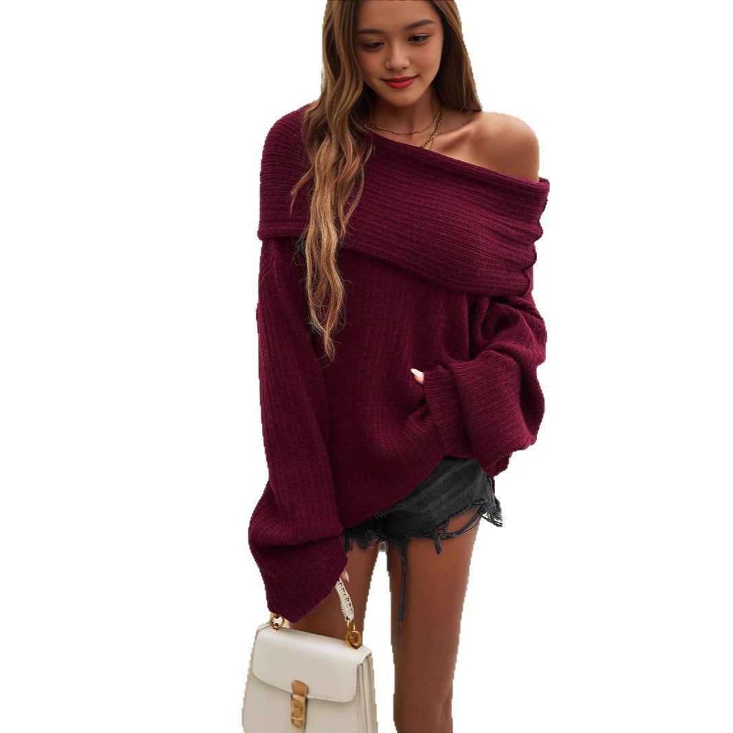 Damer Off-Shoulder Stickad tröja med Ribbdesign Mirla-Eva Jonsson
