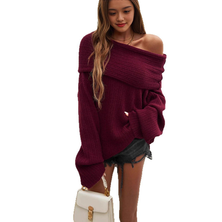Damer Off-Shoulder Stickad tröja med Ribbdesign Mirla-Eva Jonsson