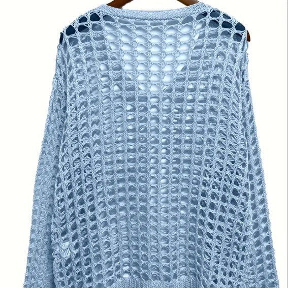 Damer Off-Shoulder Stickadtröja med luftig hålmönsterstruktur Mirla-Eva Jonsson