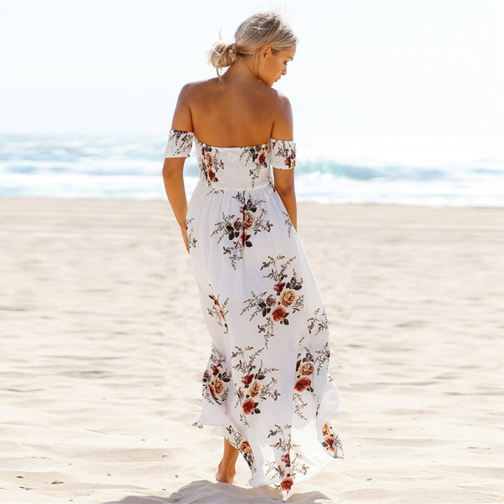 Damer Off-Shoulder Strandklänning med blommönster och flödande skärning Mirla-Eva Jonsson