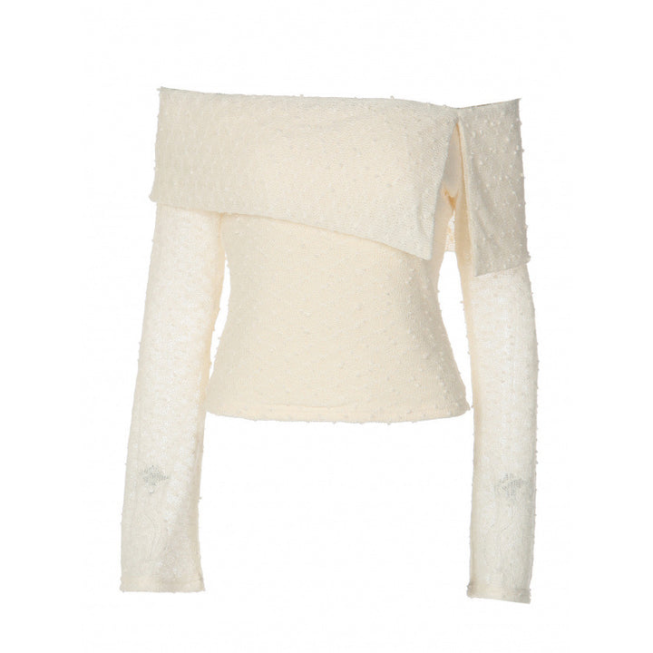 Damer Off-Shoulder Top med eleganta volangdetaljer och långa ärmar Mirla-Eva Jonsson
