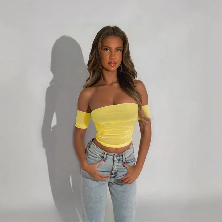 Damer Off-Shoulder Top med figursydd skärning Mirla-Eva Jonsson