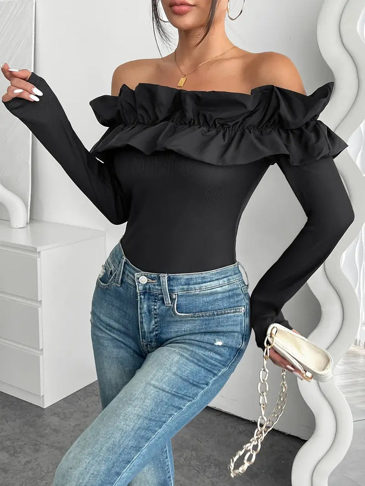 Damer Off-Shoulder Topp med Volanger Eva Jonsson-Eva Jonsson