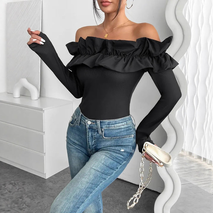 Damer Off-Shoulder Topp med Volanger Eva Jonsson-Eva Jonsson