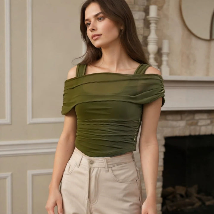 Damer Off-Shoulder Topp med drapering Mirla-Eva Jonsson