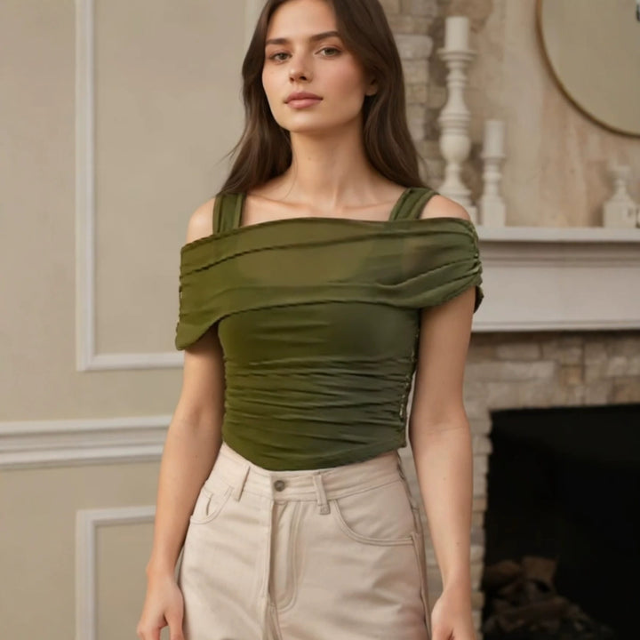 Damer Off-Shoulder Topp med drapering Mirla-Eva Jonsson