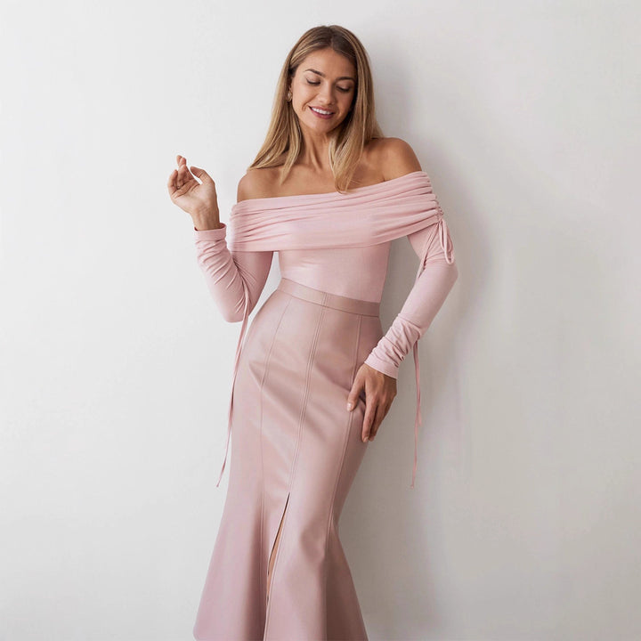 Damer Off-Shoulder Topp med eleganta rynkor Mirla-Eva Jonsson
