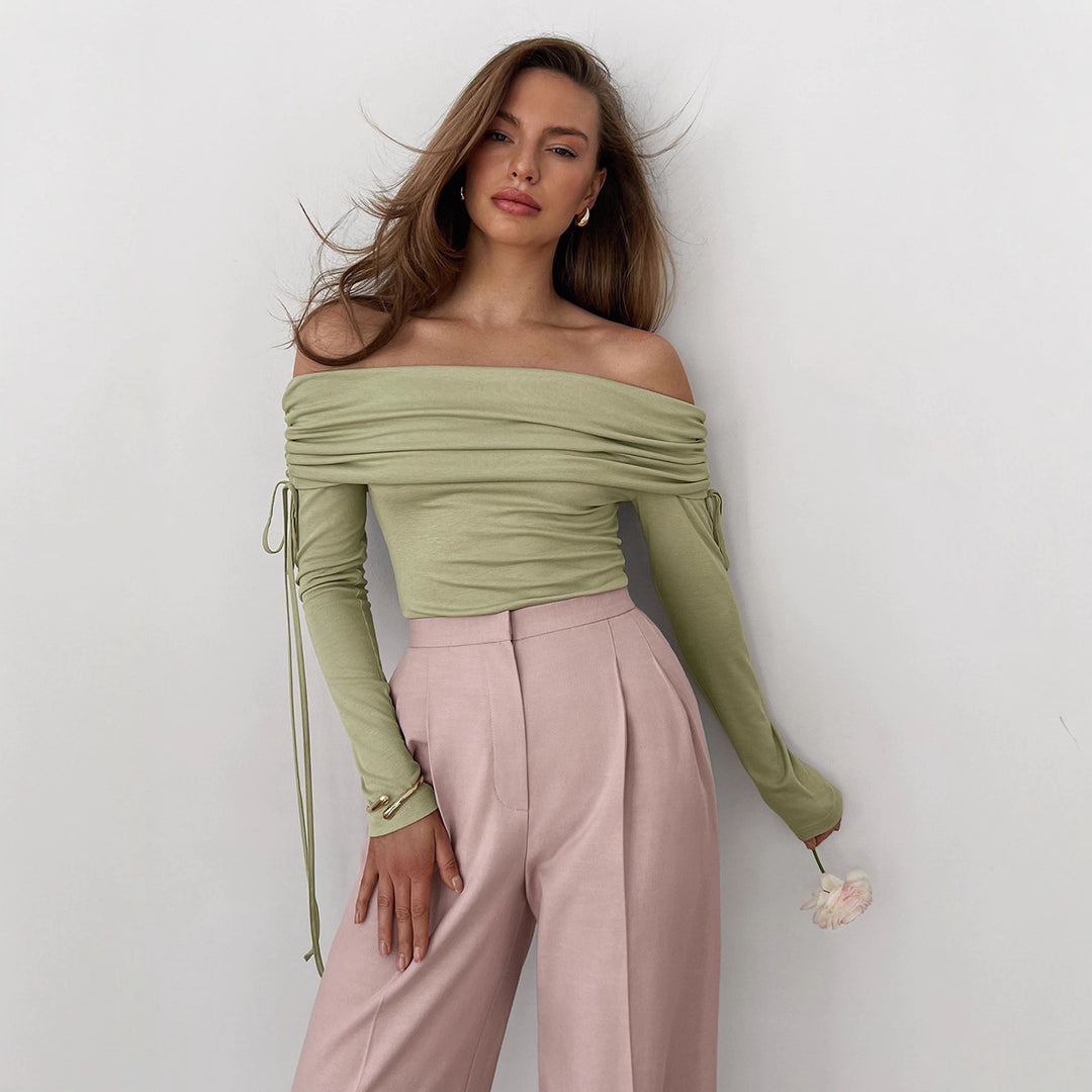 Damer Off-Shoulder Topp med eleganta rynkor Mirla-Eva Jonsson