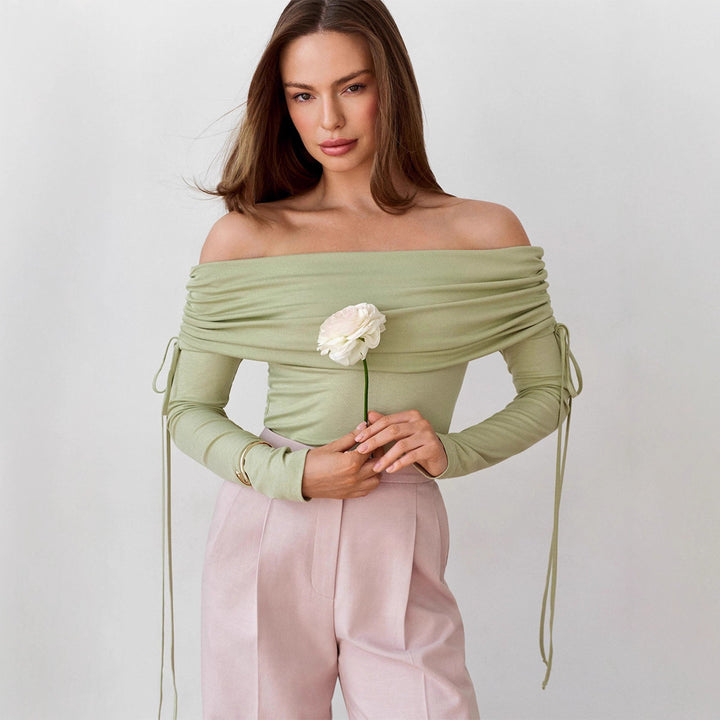 Damer Off-Shoulder Topp med eleganta rynkor Mirla-Eva Jonsson