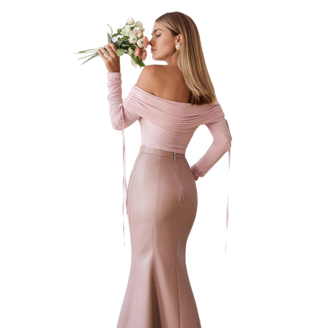Damer Off-Shoulder Topp med eleganta rynkor Mirla-Eva Jonsson