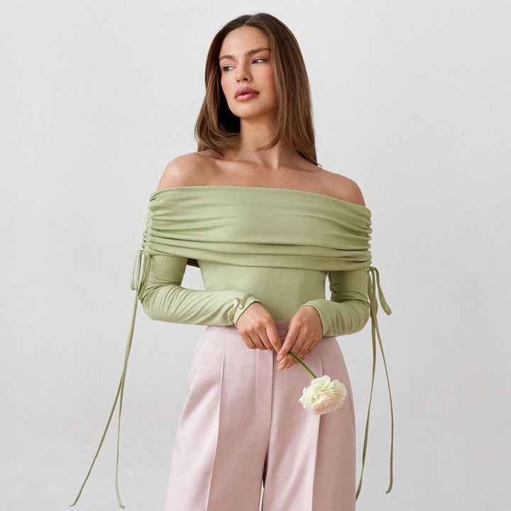 Damer Off-Shoulder Topp med eleganta rynkor Mirla-Eva Jonsson