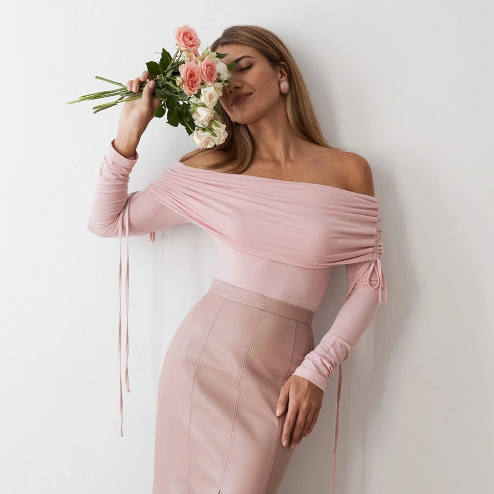 Damer Off-Shoulder Topp med eleganta rynkor Mirla-Eva Jonsson