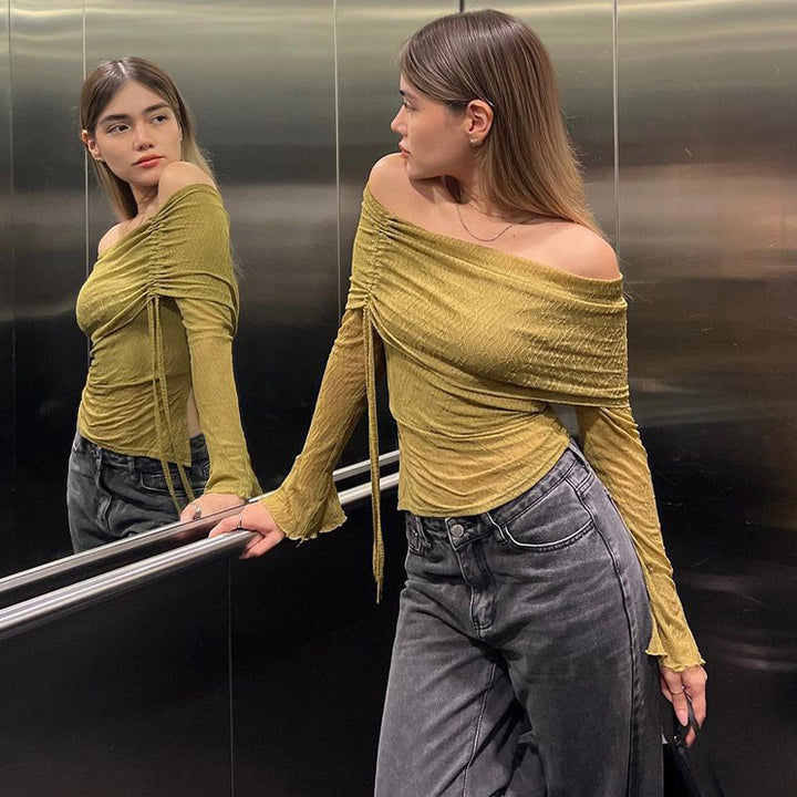 Damer Off-Shoulder Topp med fina volangdetaljer Mirla-Eva Jonsson