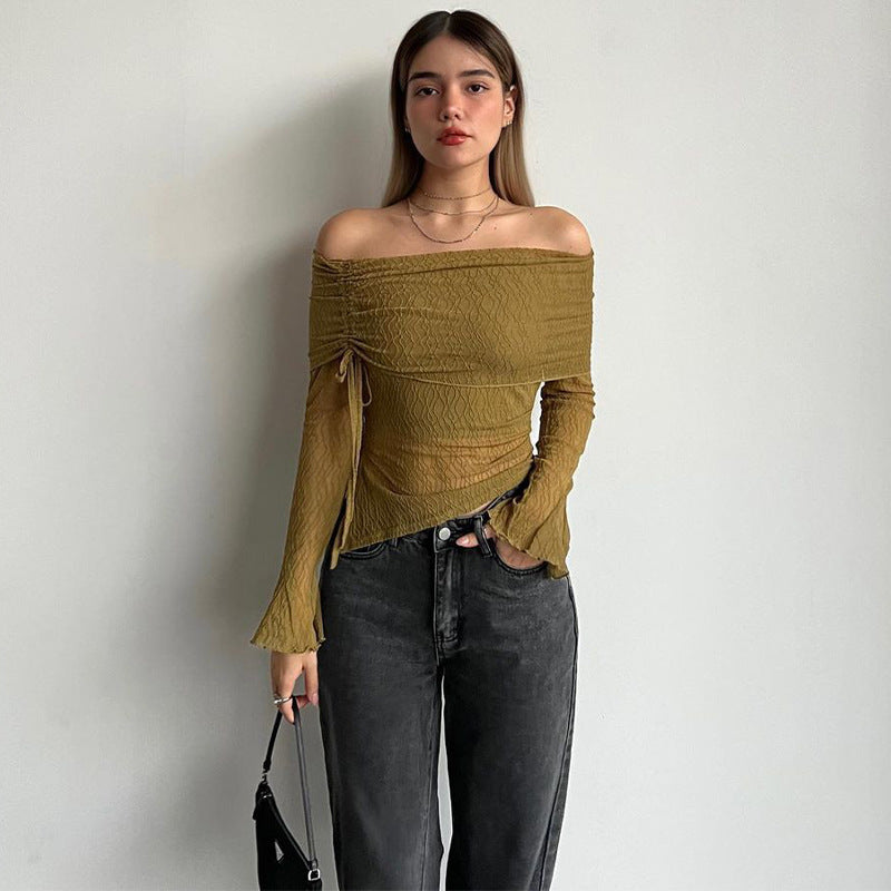 Damer Off-Shoulder Topp med fina volangdetaljer Mirla-Eva Jonsson