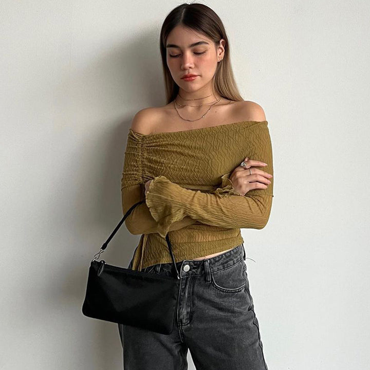 Damer Off-Shoulder Topp med fina volangdetaljer Mirla-Eva Jonsson