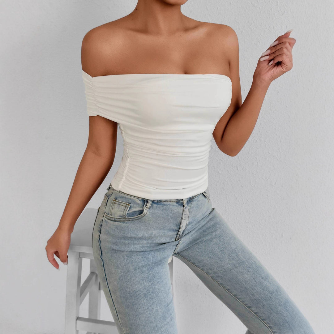 Damer Off-Shoulder Topp med raffinerade volangdetaljer Mirla-Eva Jonsson