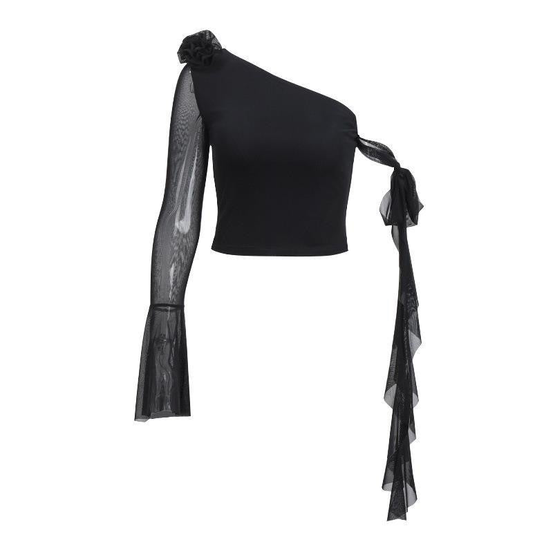Damer Off-Shoulder Topp med transparenta ärmar och dekorativa detaljer Mirla-Eva Jonsson