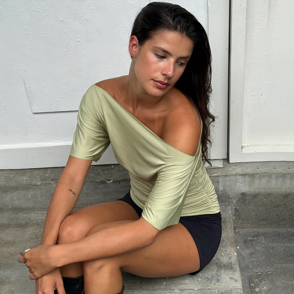 Damer Off-Shoulder Topp med trendig drapering Mirla-Eva Jonsson