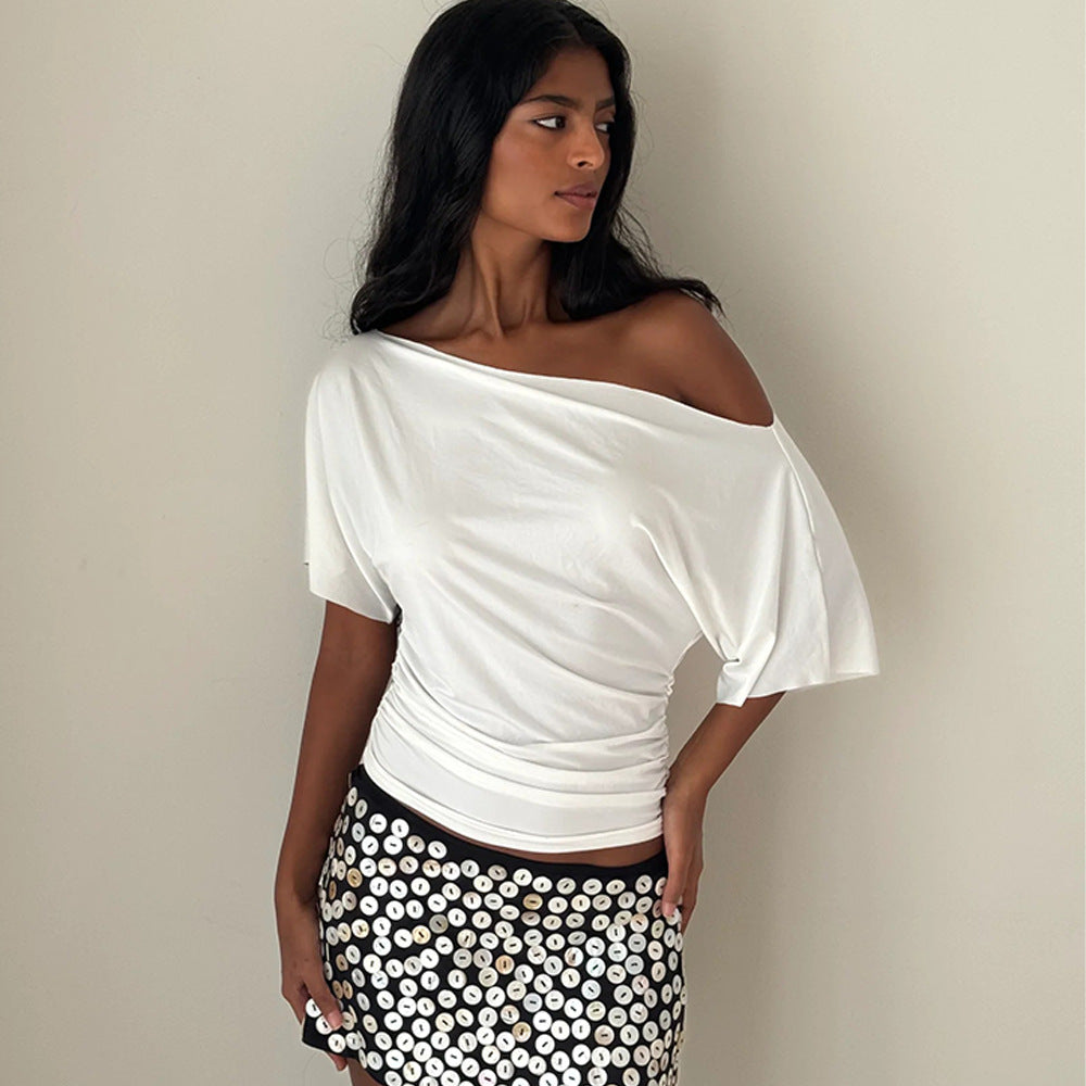 Damer Off-Shoulder Topp med trendig drapering Mirla-Eva Jonsson