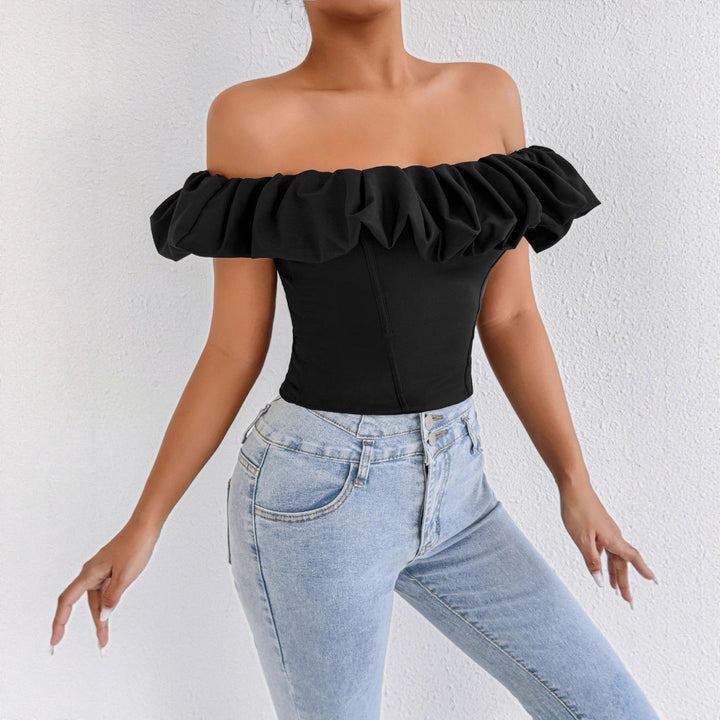 Damer Off-Shoulder Volangtröja med figursydd passform Mirla-Eva Jonsson