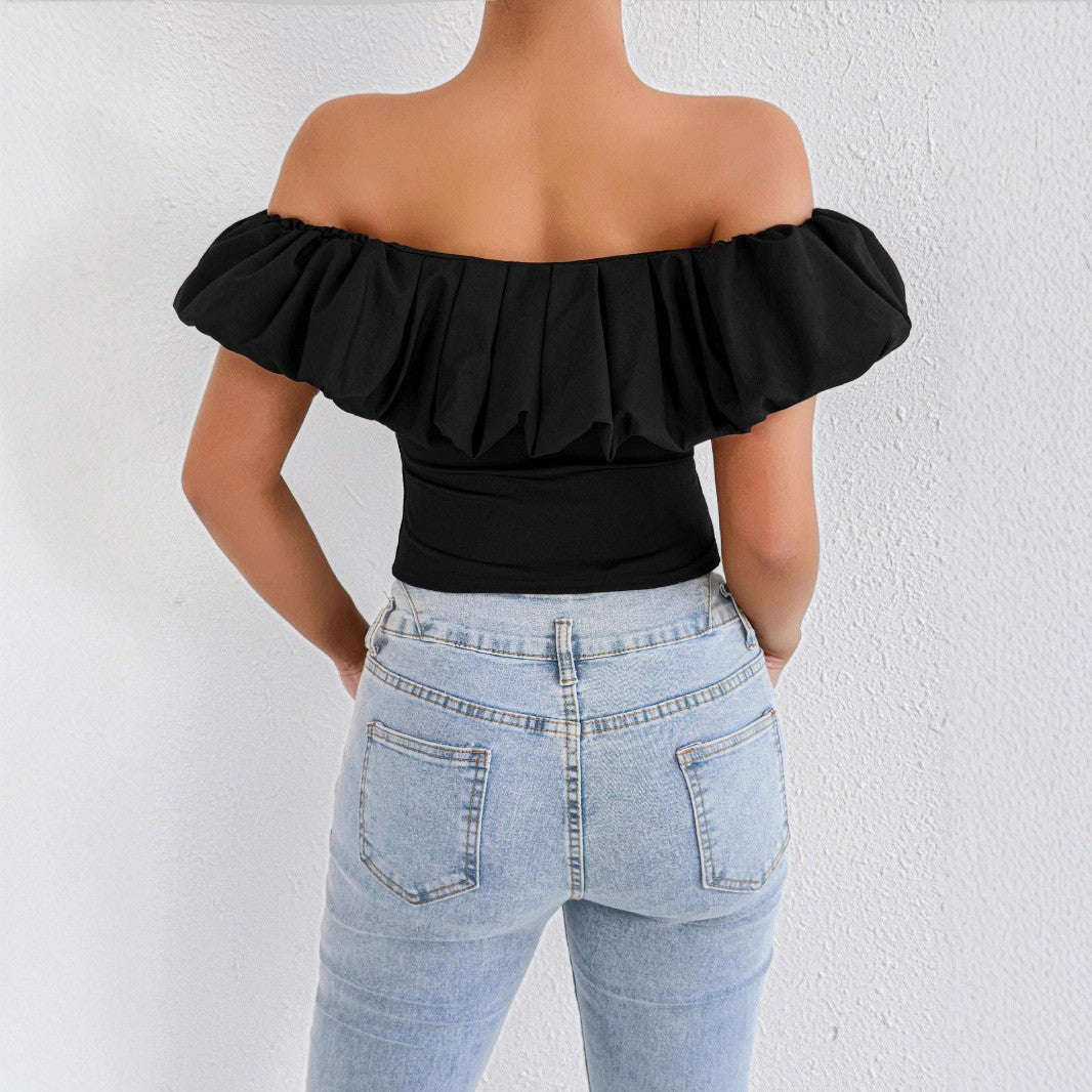 Damer Off-Shoulder Volangtröja med figursydd passform Mirla-Eva Jonsson