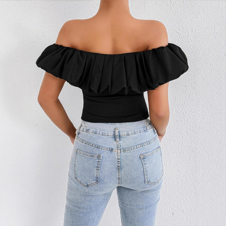 Damer Off-Shoulder Volangtröja med figursydd passform Mirla-Eva Jonsson