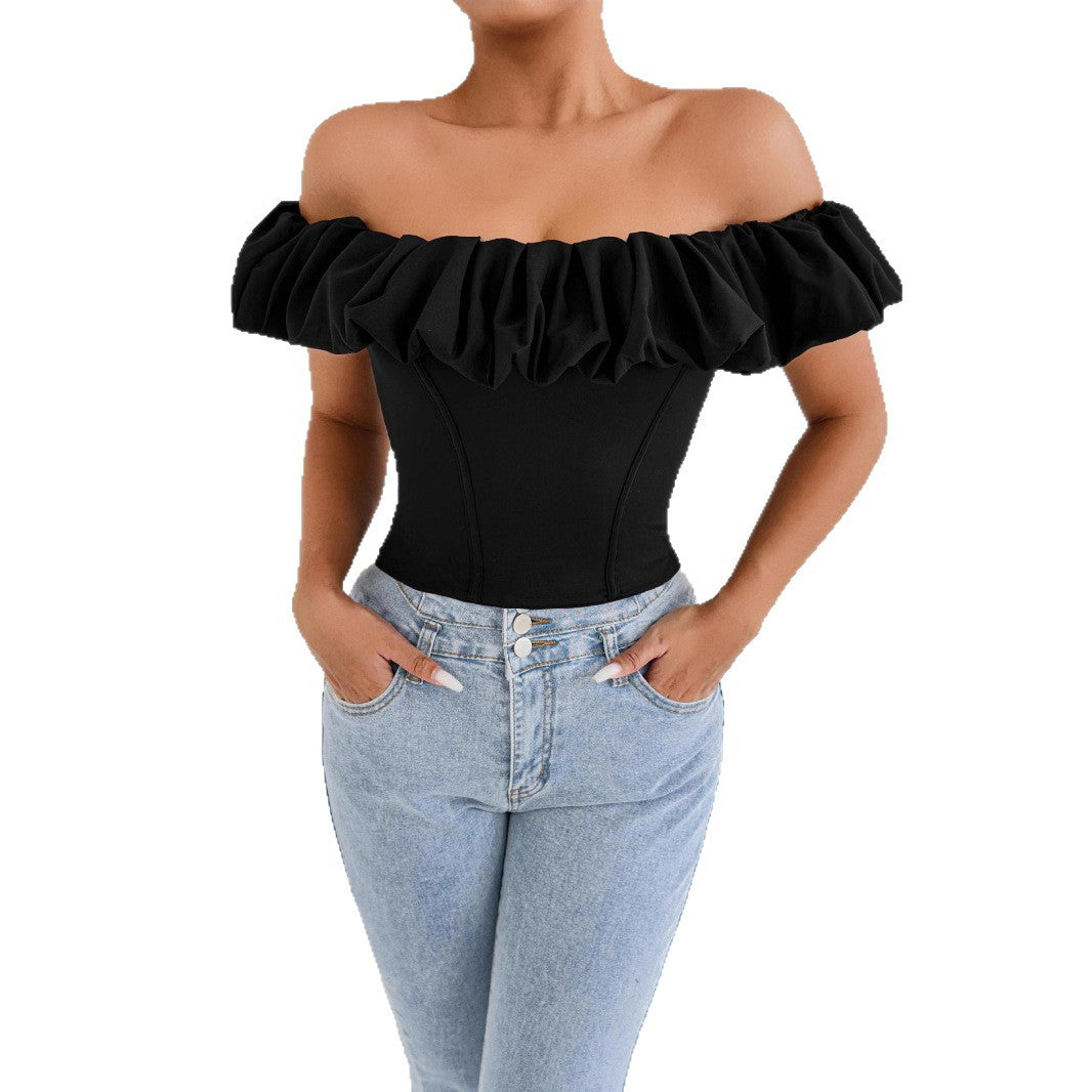 Damer Off-Shoulder Volangtröja med figursydd passform Mirla-Eva Jonsson