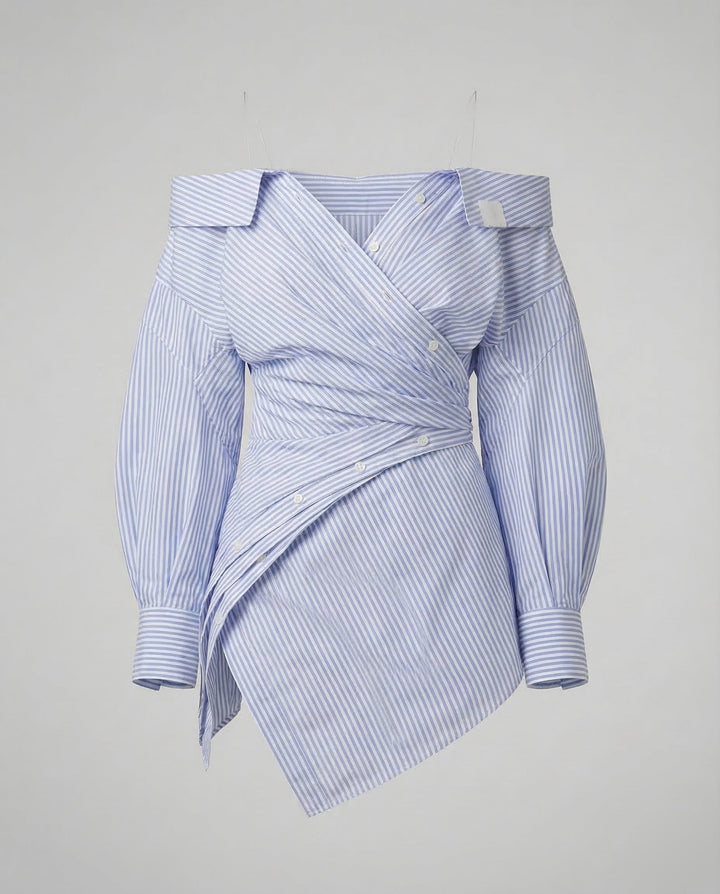 Damer Off Shoulder Wrap Blus-Eva Jonsson