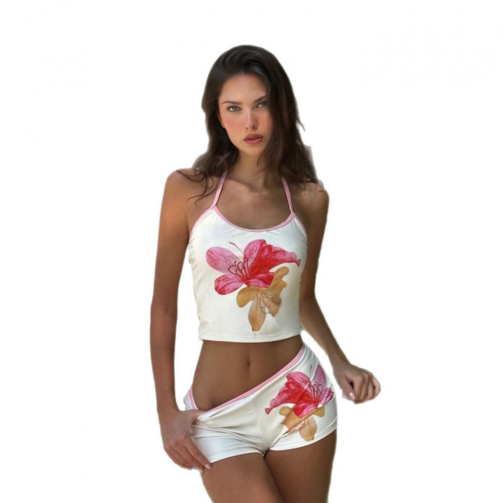 Damer Ovan del och Shorts-set med blommigt tryck Mirla-Eva Jonsson