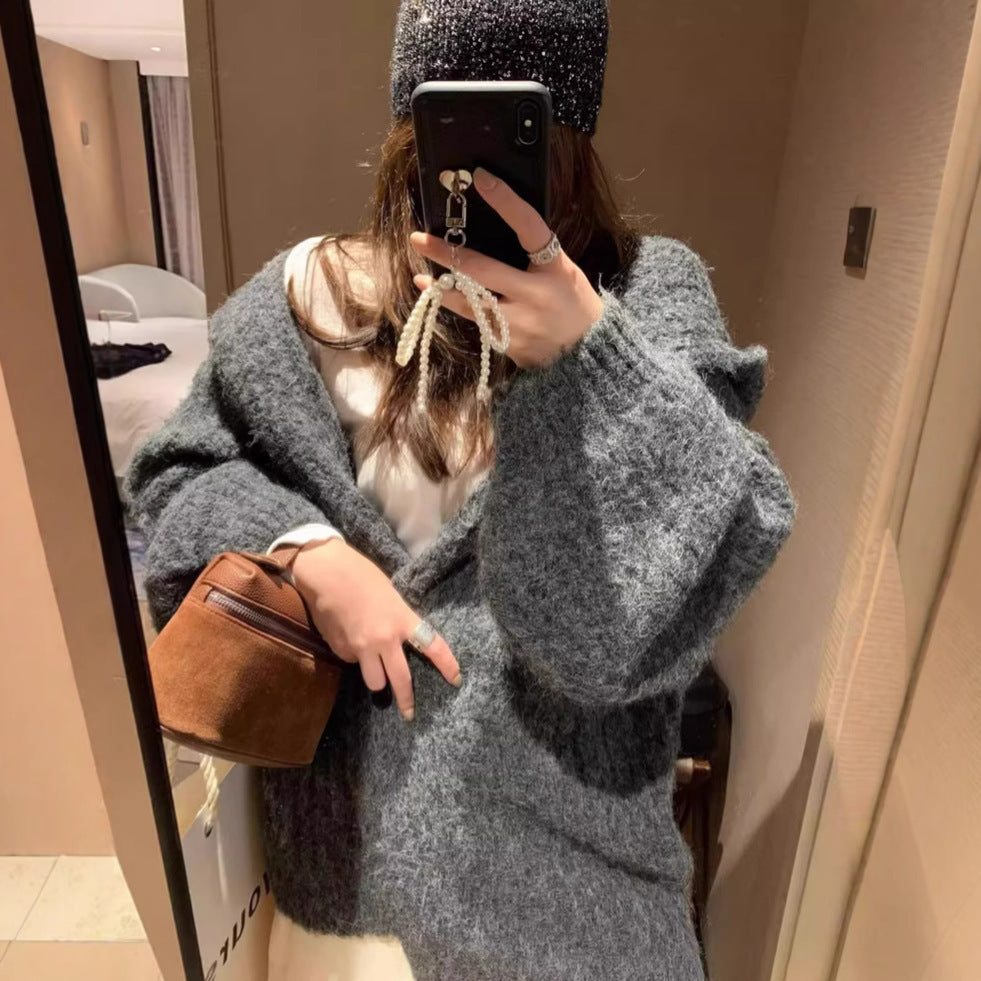 Damer Överdimensionerad Stickad Cardigan med Utsökt Textil och Avslappnad Skärning Mirla-Eva Jonsson