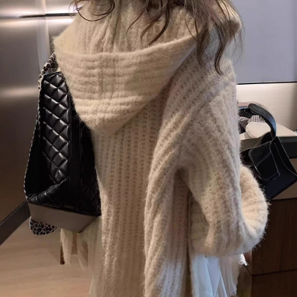 Damer Överdimensionerad Stickad Cardigan med Utsökt Textil och Avslappnad Skärning Mirla-Eva Jonsson