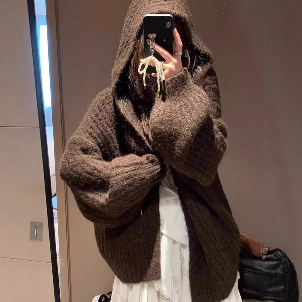 Damer Överdimensionerad Stickad Cardigan med Utsökt Textil och Avslappnad Skärning Mirla-Eva Jonsson
