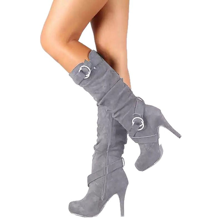Damer Overknee-stövlar med eleganta remdetaljer Mirla-Eva Jonsson