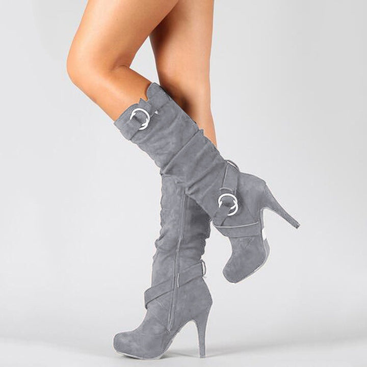 Damer Overknee-stövlar med eleganta remdetaljer Mirla-Eva Jonsson