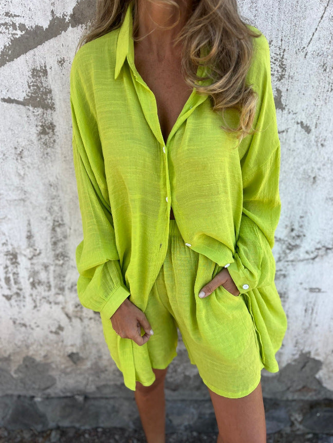 Damer Oversize Skjortklänning med Knappstängning och Rullkrage Eva Jonsson-Eva Jonsson