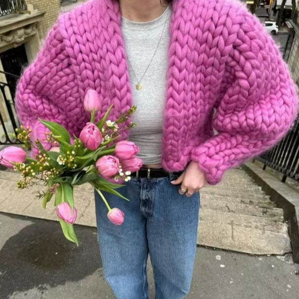 Damer Oversize Stickad jacka med voluminösa ärmar Mirla-Eva Jonsson